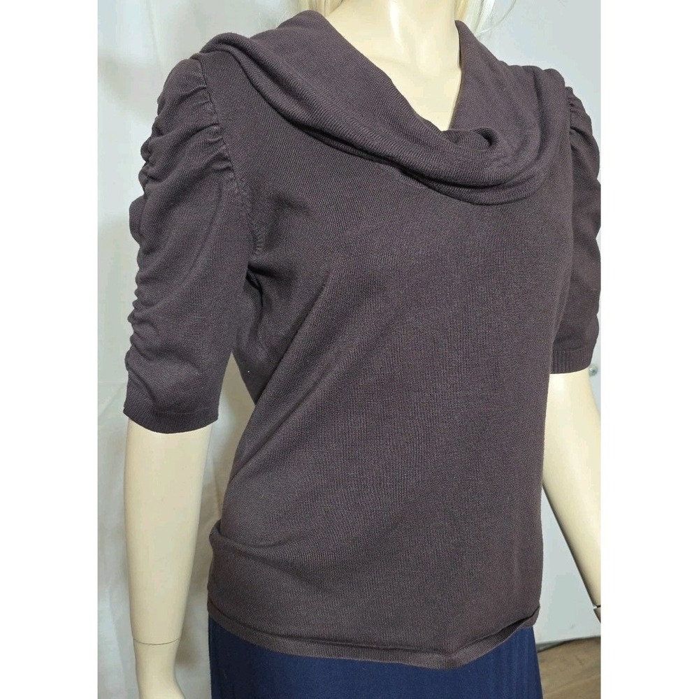 Y2K 2000s Fitted Puffed Short Sleeves Sweater Turtleneck Fairy Grunge Size XL